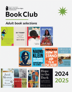 Poster that shows all the adult book covers featured in the Book Club from December 2025 to December 2025