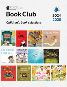 Poster that shows all the children's book covers featured in the Book Club from December 2025 to December 2025