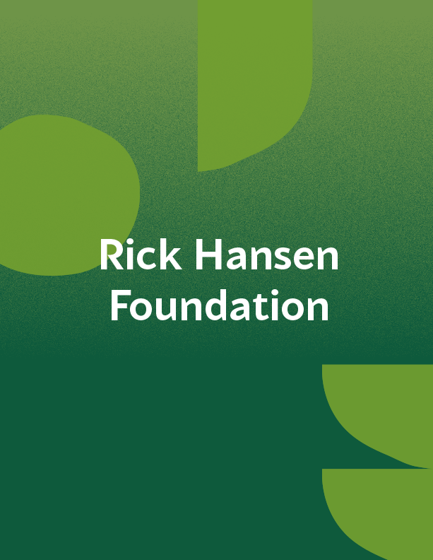 "Rick Hansen Foundation" on light green background